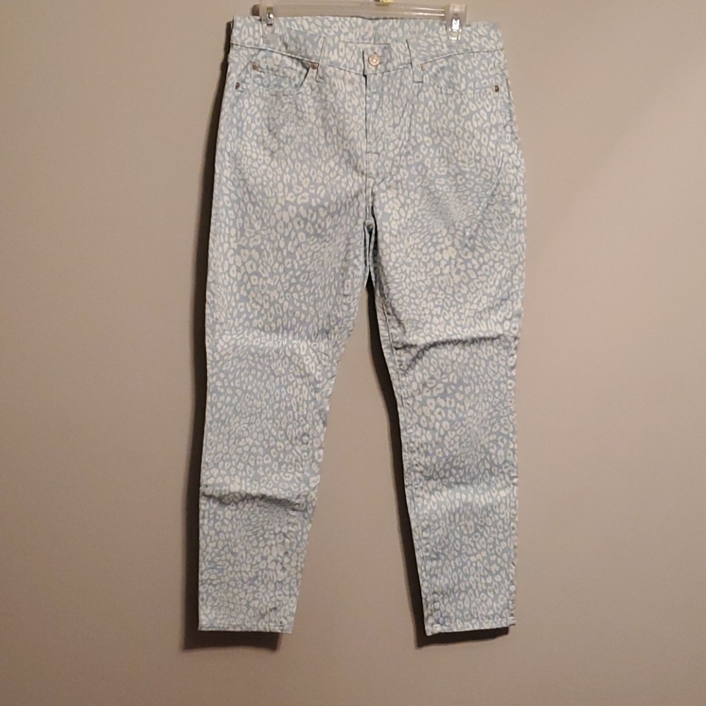 Light blue leopard jeans